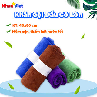KHĂN GỘI ĐẦU SPA LOẠI TO | kích thước lớn 40x80| khăn quấn đầu microfiber mềm mịn thấm hút siêu dày tiệm Salon tóc, spa