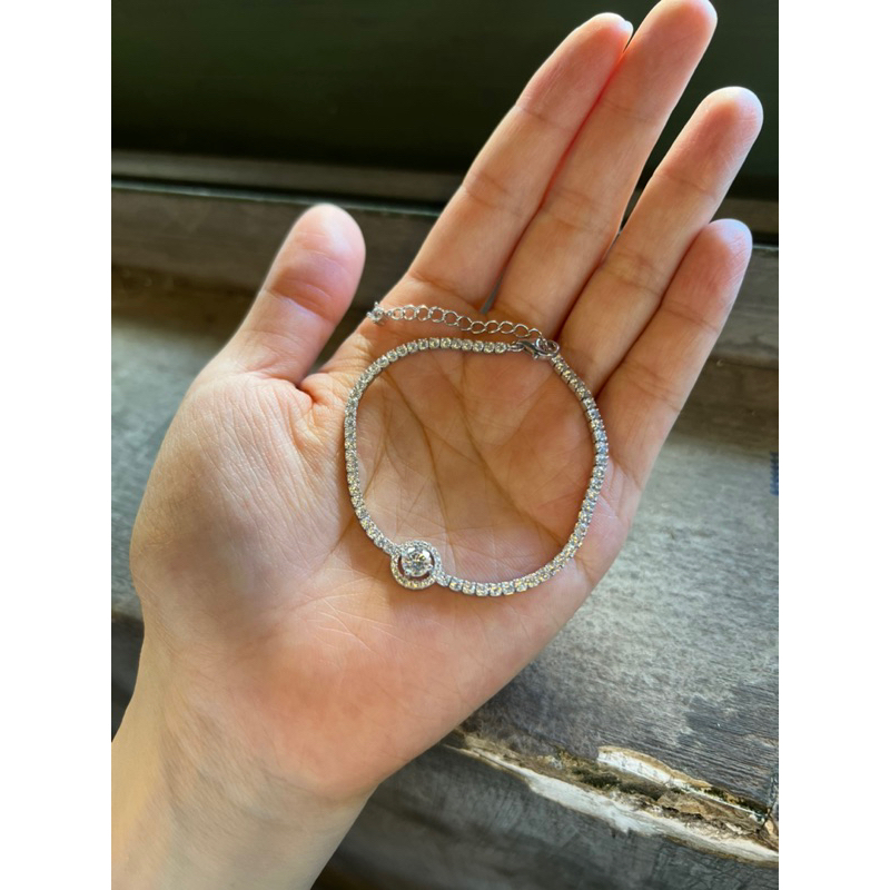 Lắc tay Ciara, Lắc tay bạc nữ đính đá sang chảnh Quinn Jewelry