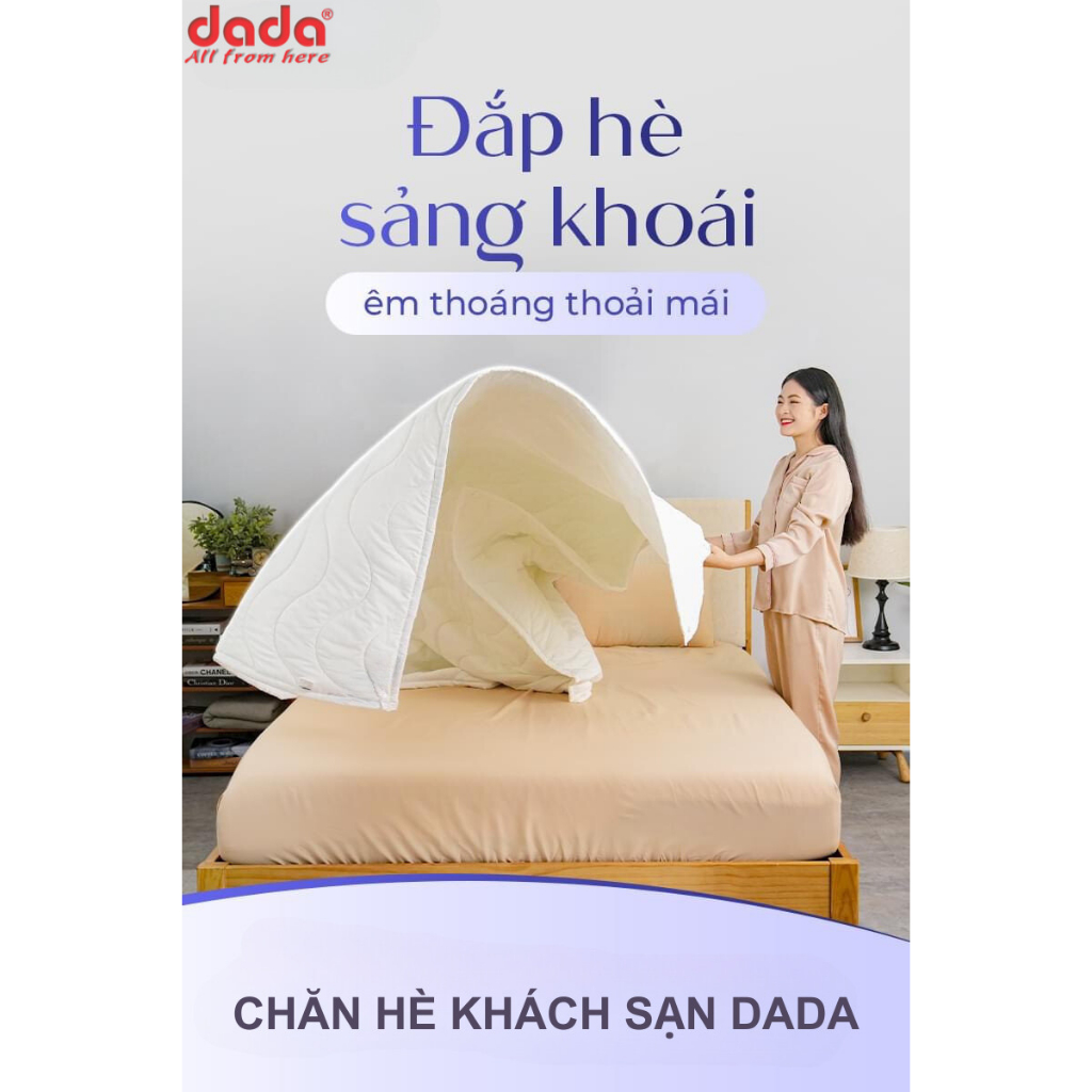 Chăn hè khách sạn cao cấp thương hiệu DADA cotton êm mềm thoáng mát thích hợp cho mùa hè - size 200x220