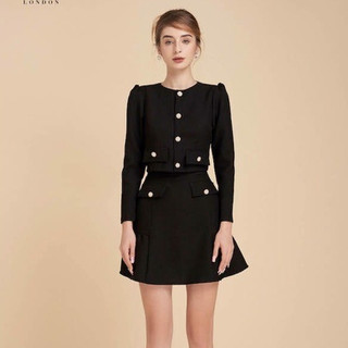 Oceana London - Áo khoác croptop cổ tròn Lucille top