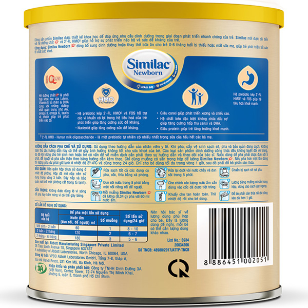 [Date T11/24] Sữa bột Similac 1 400g đột phá dinh dưỡng 5G cho trẻ từ 0-6 tháng tuổi miễn dịch khỏe nhanh trí tựa "5G"