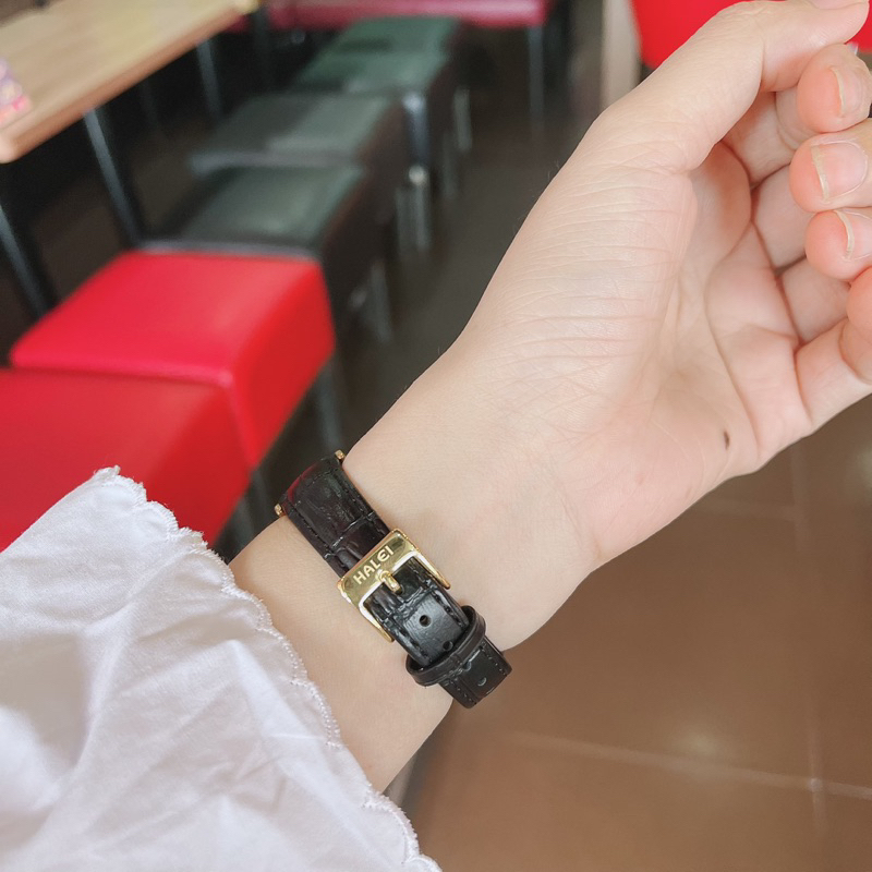 Đồng hồ nam nữ chống nước dây da hale545 thời trang,trẻ trung