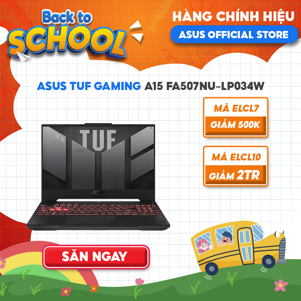 Laptop ASUS TUF Gaming A15 FA507NU-LP034W (R7-7735HS|8GB|512GB|RTX™ 4050 6GB)