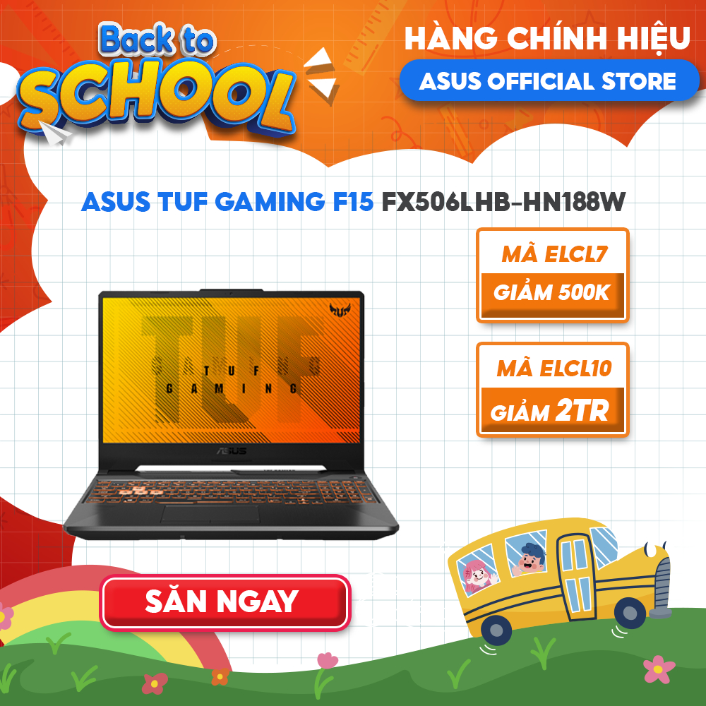 Laptop ASUS TUF Gaming F15 FX506LHB-HN188W i5-10300H | 8GB | 512GB | GTX 1650