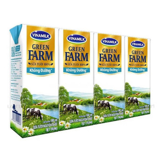 Lốc 4 Hộp Sữa Tươi Tiệt Trùng Vinamilk Green Farm Không Đường 180ml/Hộp