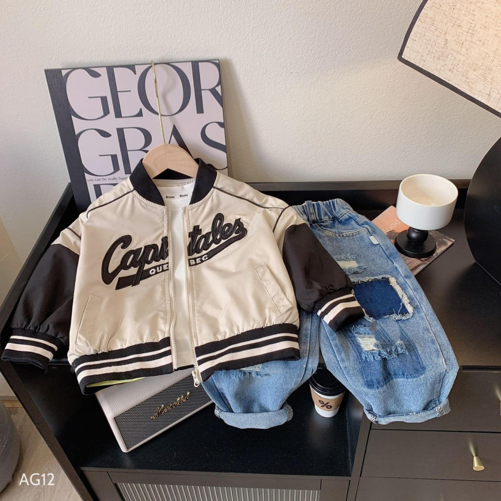 Áo khoác cho bé trai BAE KIDS 11kg đến 34kg dáng thể thao hàn quốc trẻ em