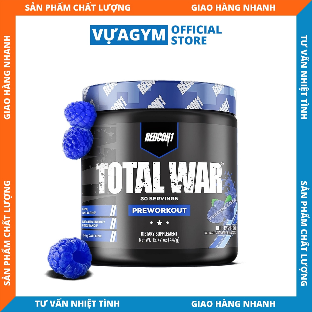 Bột Tăng Sức Mạnh Redcon1 - Total War (30 lần dùng) - Tăng Năng Lượng và Sức Bền, Hỗ Trợ Tập Luyện Hiệu Quả, Chính Hãng