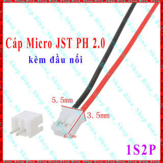 [5 bộ] Cáp Micro JST PH 2.0 12cm kèm Đầu nối 2pin
