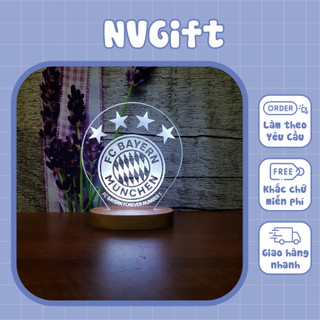 Đèn Led 3D 16 màu - đèn ngủ trang trí BAYERN MUNICH Hùm xám