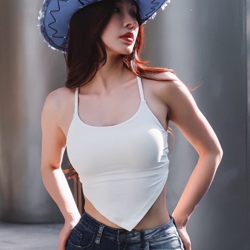 áo thun 2 dây có mút ngực hàng thiết kế đẹp ạ ( hình thật kèm video)