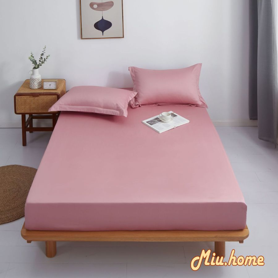 Vỏ Gối Nằm Cotton Tici 45x65cm Cùng Màu Ga Khách Đặt, Không Khóa Kéo  - Miu Home