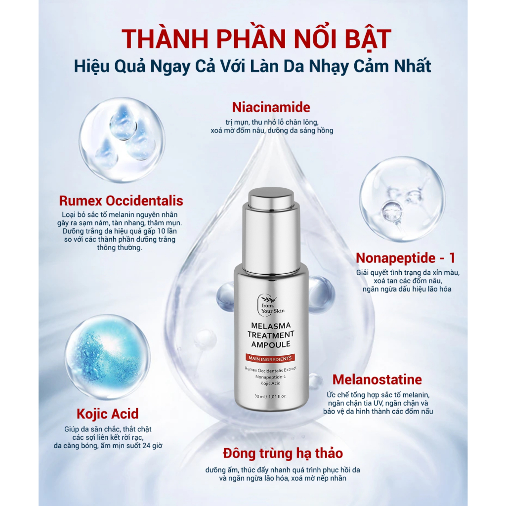 Tinh Chất Serum Mờ Nám, Dưỡng Trắng From Your Skin Melasma Treamtment Ampoule dung tích 30ML