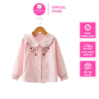 Áo sơ mi bé gái dài tay chất cotton mềm mát phù hợp đi học đi chơi size 8-25kg BƠ MỠ HOUSE