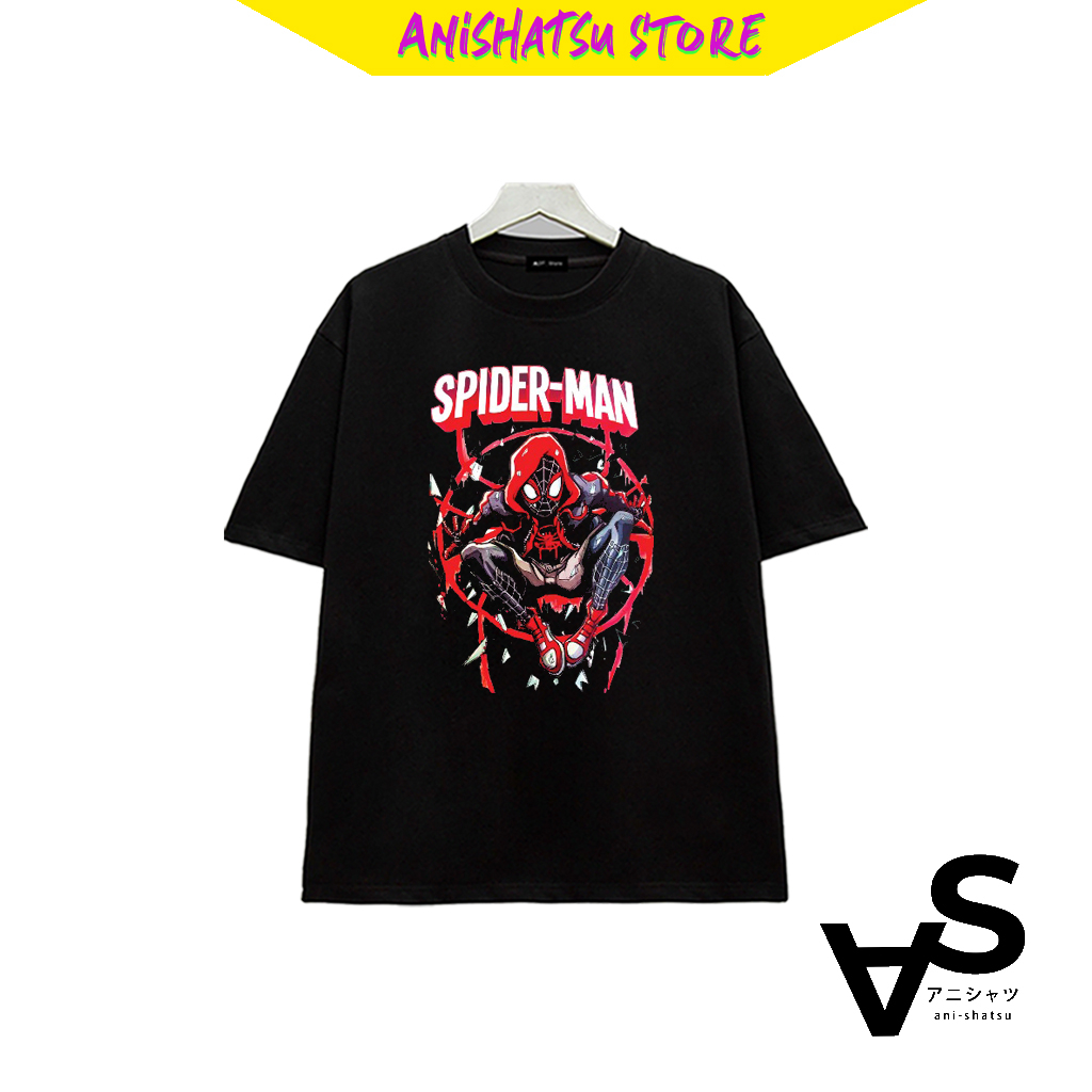 Áo thun đen trắng Spiderman: Miles Morales #2 cho Nam / Nữ - chất thun thoáng mát