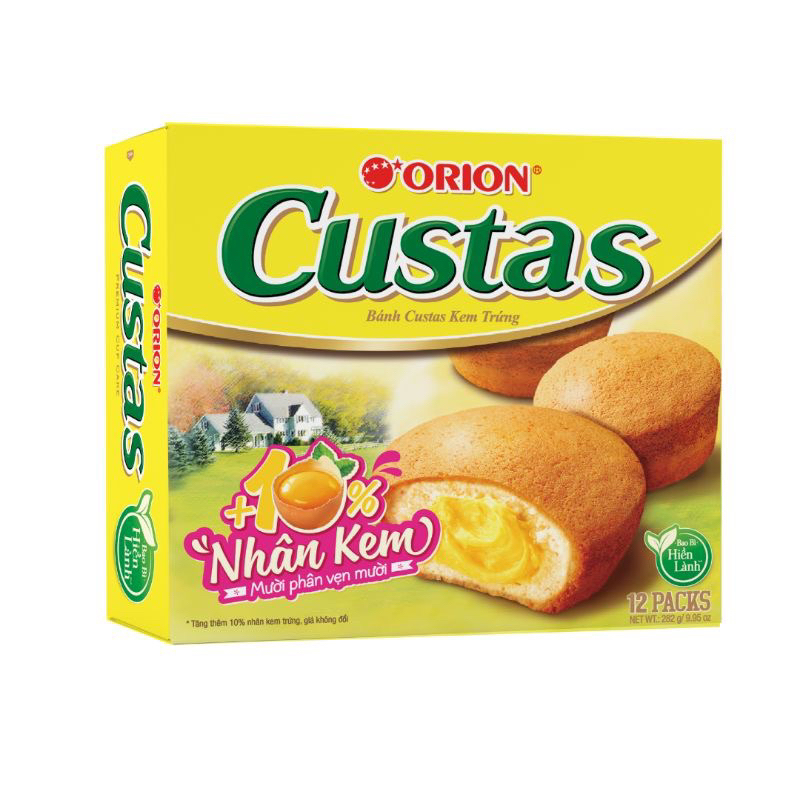 Bánh kem trứng Custas hộp 6 bánh / 12 bánh
