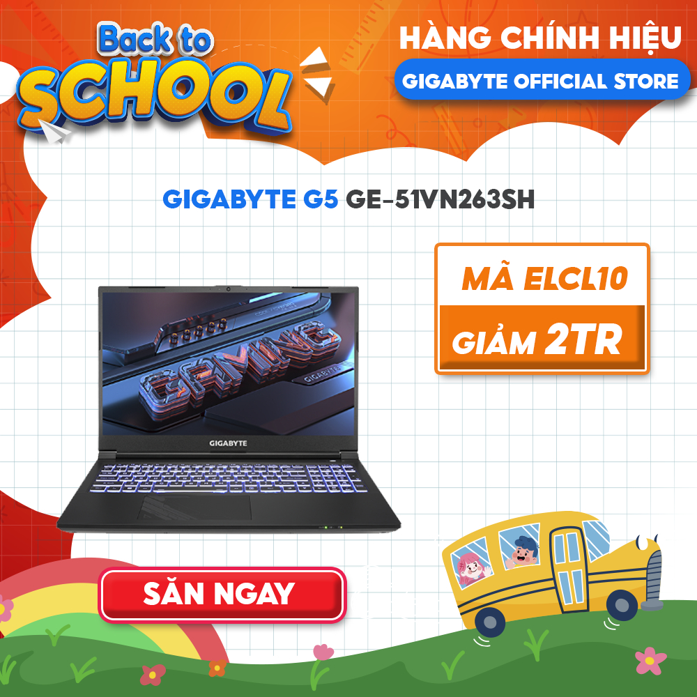 Laptop Gigabyte G5 GE-51VN263SH (i5-12500H | 8GB | 512GB |GeForce RTX™ 3050 4GB | 15.6')