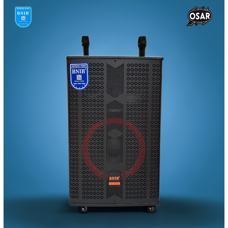 Loa kéo BNIB 15B Bass 40 Và BNIB 12A Bass 30, Ba đường tiếng, Âm thanh nổi TWS, Chống hú cực tốt,Kèm 2 míc UHF dò tần số