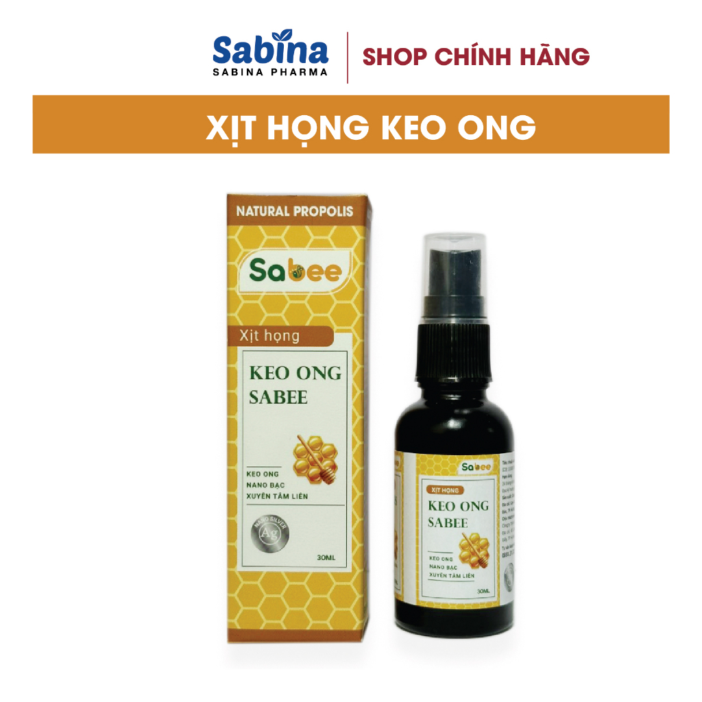 Xịt họng keo ong Sabee 30ml