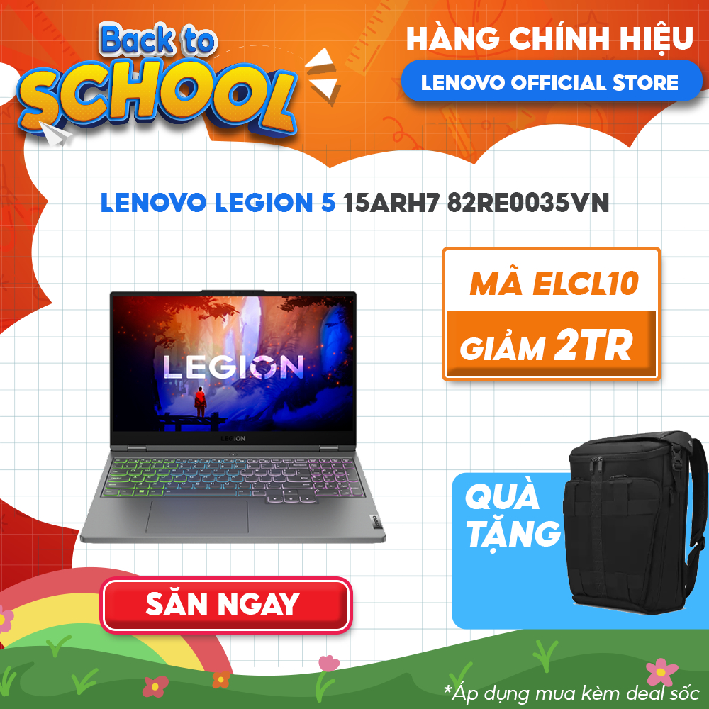 Laptop Lenovo Legion 5 15ARH7 82RE0035VN R7-6800H|8GB|512GB|RTX™ 3050 4GB | 15.6'