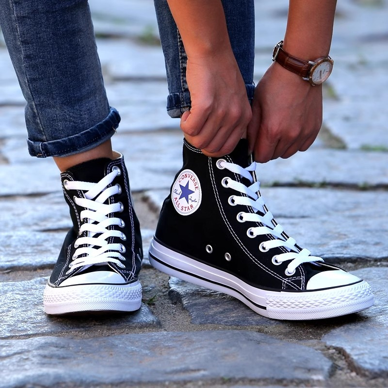 CLASIC BLACK Giầy Sneaker CONNVERSE Cổ Cao Đen,Trắng - Giầy Thể Thao CV Nam&Nữ Mới