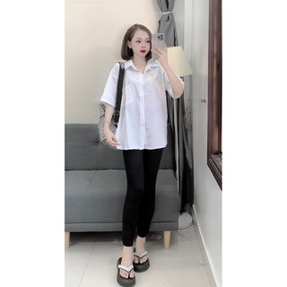 Siểu phẩm cả set quần legging + áo sơ mi