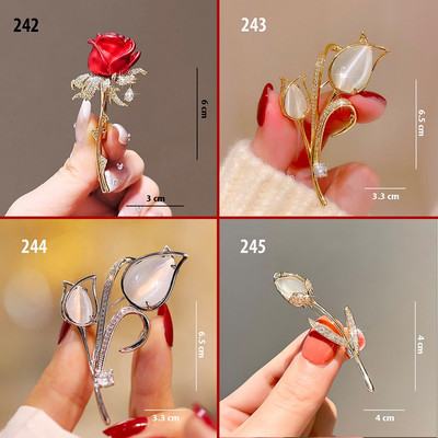GOTI - Tag Trâm Cài Áo Hình Hoa Tulip Đính Đá Bằng Hợp Kim Cao Cấp Thời Trang Nữ Hàn Quốc Quà Tặng 20-10 8-3 243 244