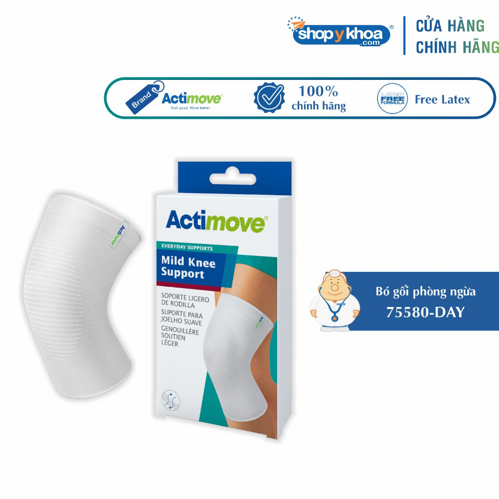 Bó Gối Phòng Ngừa 75580-DAY, Màu Trắng [Actimove] - Nhập Khẩu Chính Hãng Châu Âu (1 Cái)