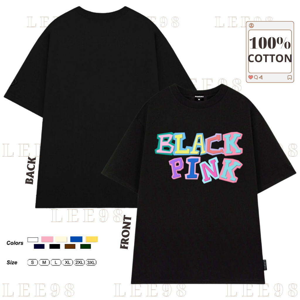 Áo thun blackpink tay lỡ form rộng unisex , áo phông blackpink cotton co giãn 4 chiều in hình IDO