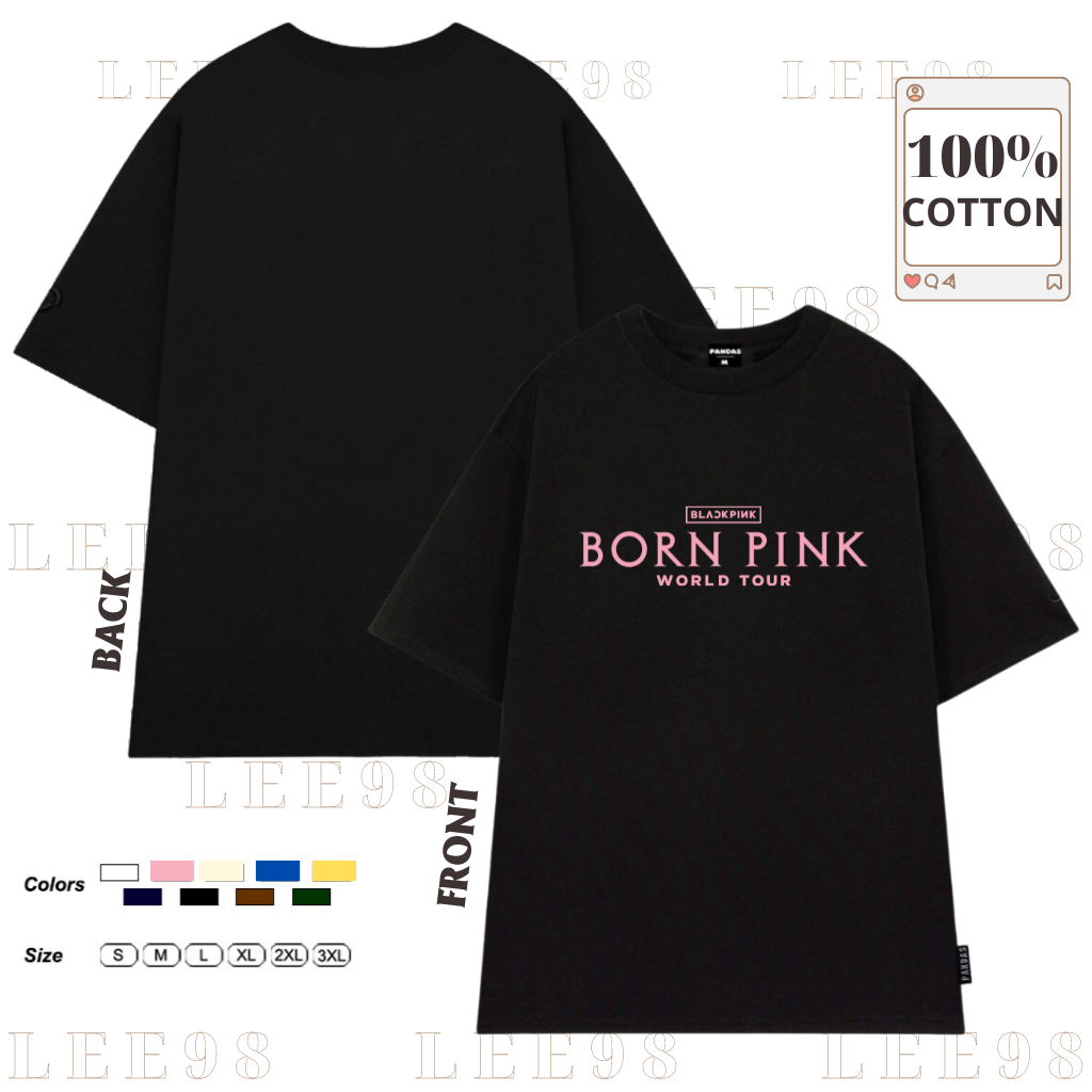 Áo thun blackpink tay lỡ form rộng unisex , áo phông blackpink cotton co giãn 4 chiều in hình IDO