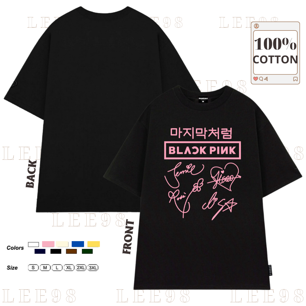 Áo thun blackpink tay lỡ form rộng unisex , áo phông blackpink cotton co giãn 4 chiều in hình IDO