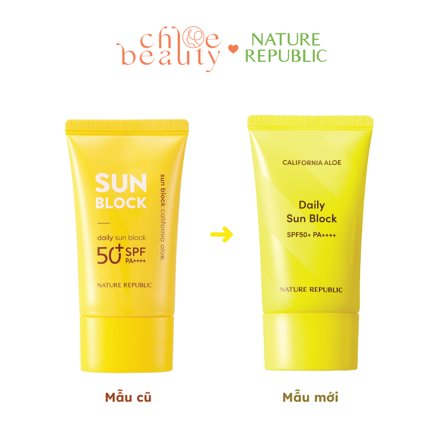 Kem chống nắng nâng tông NATURE REPUBLIC California Aloe Daily Sunblock SPF50 57ml