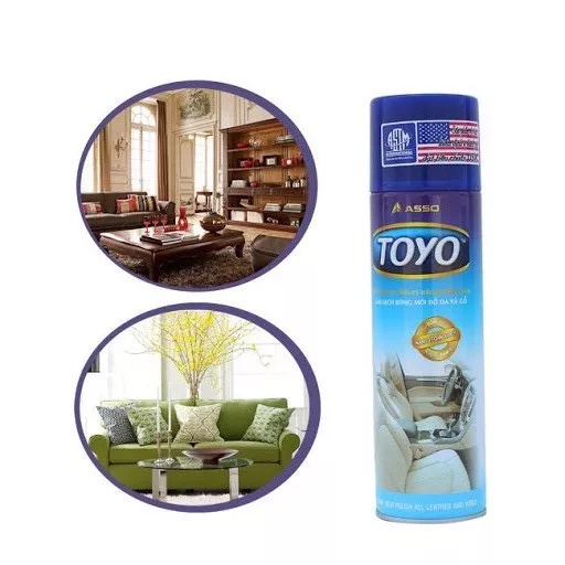 Chai Xịt Bóng Nội Thất TOYO ASSO 500ML - Bình Xịt Nhựa Nhám - Bình Xịt Gỗ - Bình Xịt Bóng Da Và Nội Thất Ô tô