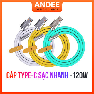 Dây cáp sạc nhanh Silicon mềm Type C 120W nhiều màu cho bàn phím cơ
