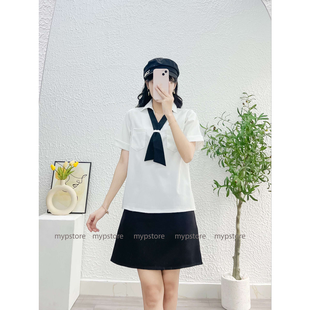 Áo sơ mi kèm dây đan rời tay ngắn mypstore