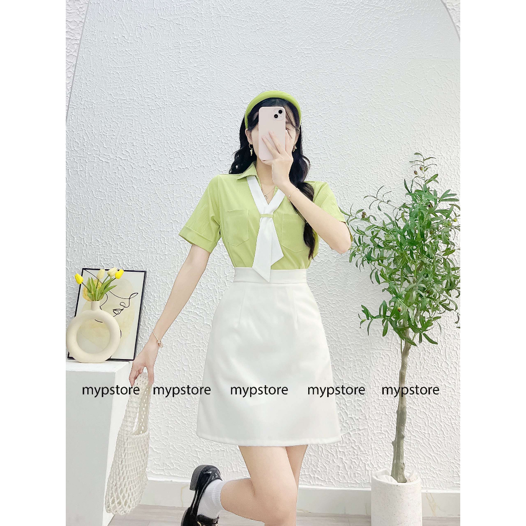 Áo sơ mi kèm dây đan rời tay ngắn mypstore