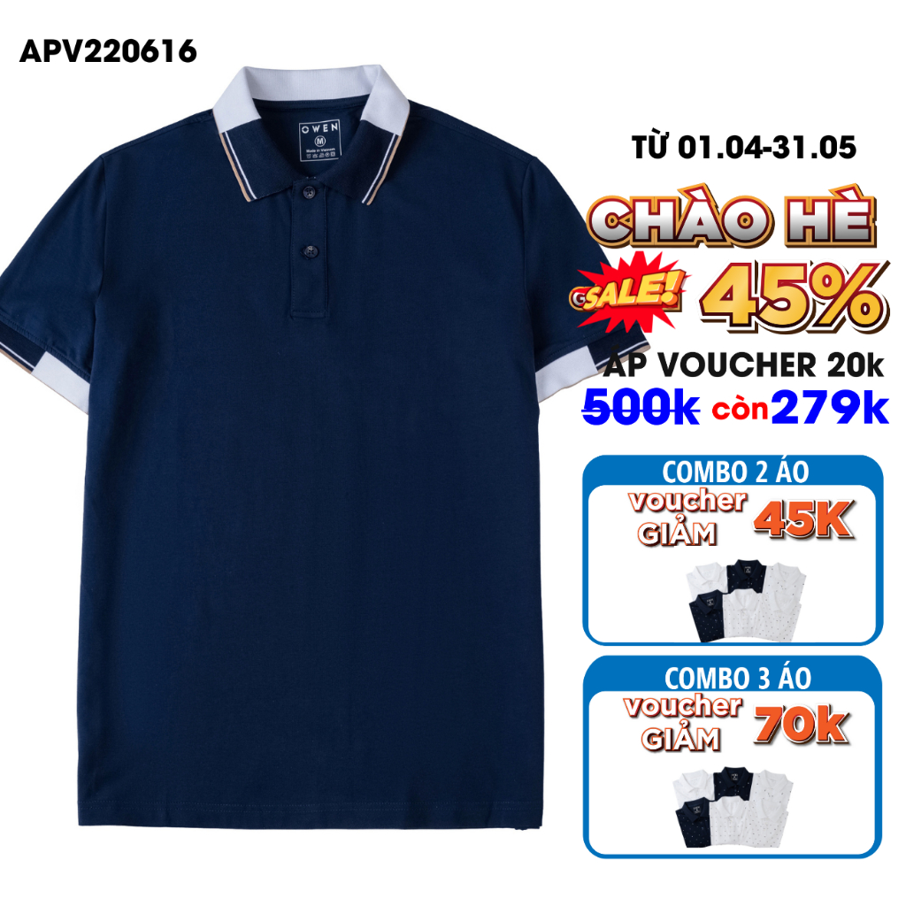 Áo polo nam Owen cao cấp co giãn chất vải cotton thấm hút mồ hôi form slim nhẹ mặc vừa vặn năng động trẻ trung