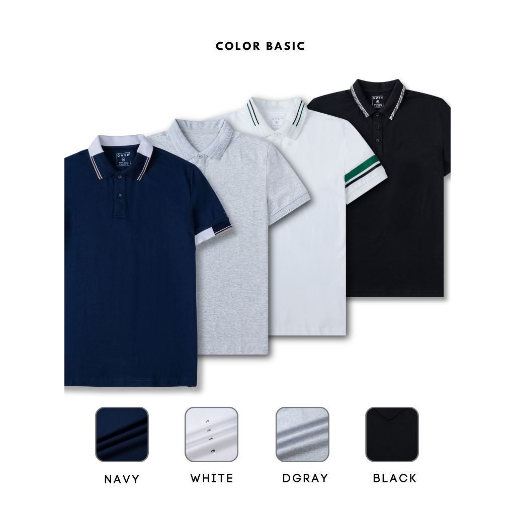 Áo polo nam Owen cao cấp co giãn chất vải cotton thấm hút mồ hôi form slim nhẹ mặc vừa vặn năng động trẻ trung