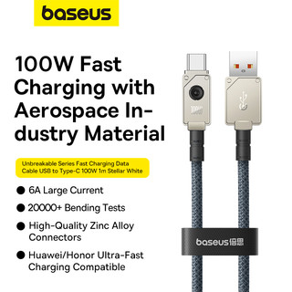 Cáp Sạc Siêu Bền Baseus Unbreakable Series USB to Type-C 100W | Bọc Sợi Aramid Chống Đứt