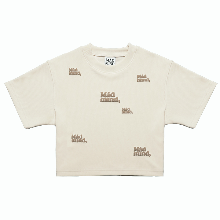 Áo Phông Croptop In Nổi Round Madmind Sang Chảnh, Tay Ngắn - Form Ôm Body