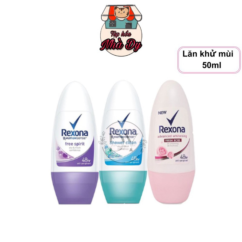 Lăn Khử Mùi Rexona Dưỡng Sáng Tự Nhiên, Khô Thoáng Tối Ưu Dành Cho Nữ 50Ml