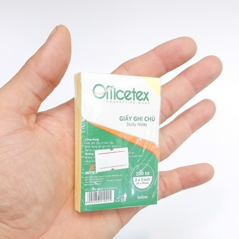 Giấy nhớ Officetex 3x2 , 3x3  OT21-004 màu vàng