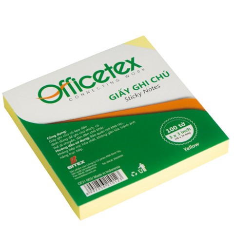 Giấy nhớ Officetex 3x2 , 3x3  OT21-004 màu vàng