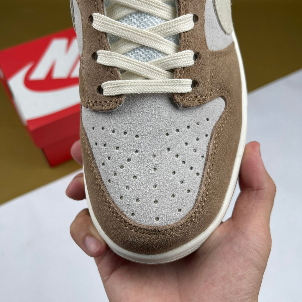 Giày SB Dunk Low Premium Medium Curry, SB Nâu Bản Da Nhám - Cat.Shoes