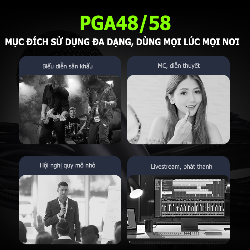 Shuer/PGA48/58 micro có dây,micro hát karaoke,micro karaoke có dây,giọng hát rõ và tràn đầy