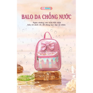 Balo da chống nước, balo nơ xinh lấp lánh cho bé