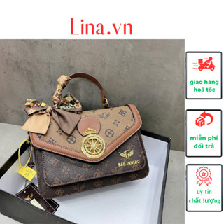 Túi xách nữ cầm tay, đeo chéo Bailinniao VV Hoa đào size 22