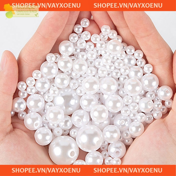 Hạt nhựa tròn có lỗ 6mm, 8mm, 10mm, 12mm  . hạt cườm xỏ vòng, làm thủ công, trang trí quần áo
