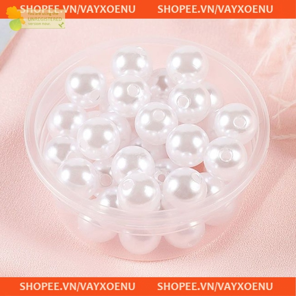 Hạt nhựa tròn có lỗ 6mm, 8mm, 10mm, 12mm  . hạt cườm xỏ vòng, làm thủ công, trang trí quần áo