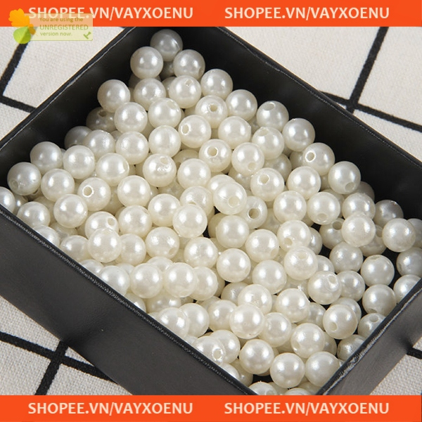 Hạt nhựa tròn có lỗ 6mm, 8mm, 10mm, 12mm  . hạt cườm xỏ vòng, làm thủ công, trang trí quần áo