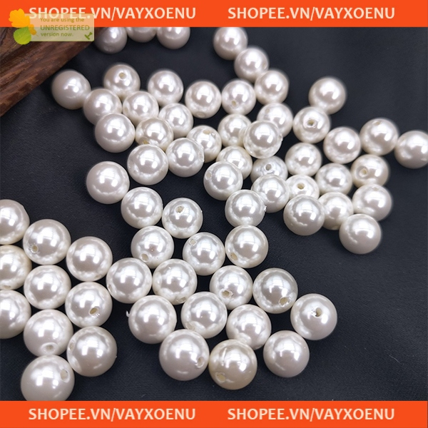 Hạt nhựa tròn có lỗ 6mm, 8mm, 10mm, 12mm  . hạt cườm xỏ vòng, làm thủ công, trang trí quần áo